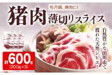 牡丹鍋 焼肉に ! 猪肉 薄切り スライス 200g × 3パック 小分け ジビエ いのしし 国産 天然 鍋 焼肉 グルメ お取り寄せ