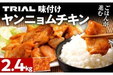ヤンニョムチキン 2.4kg 味付き タレ漬け 甘辛 鶏肉 モモ 冷凍 簡単調理 惣菜 おかず お取り寄せ グルメ 福岡