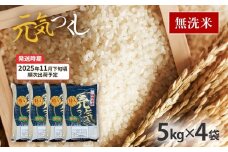  令和7年産　福岡県産ブランド米「元気つくし」無洗米20kg【11月下旬頃より順次出荷予定】