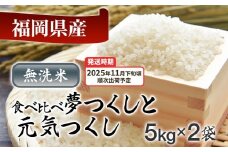  令和7年産　福岡県産米食べ比べ（無洗米）「夢つくし」と「元気つくし」セット　計10kg【11月下旬頃より順次出荷予定】