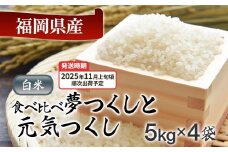  令和7年産　福岡県産米食べ比べ（白米）「夢つくし」と「元気つくし」セット　計20kg【11月上旬頃より順次出荷予定】