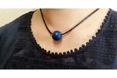 【本漆塗】漆ペンダント21mm(メタリックブルー)