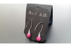 【本漆塗】漆ピアス９mm玉(ピンク)