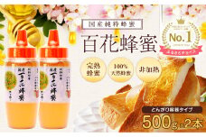 かの蜂 国産 百花蜂蜜 1kg（とんがり容器500g×2本）養蜂一筋60年自慢の一品　ハチミツ 非加熱 純粋はちみつ ハニー 防災グッズ 常温 保存 備蓄 防災食 非常食 保存食