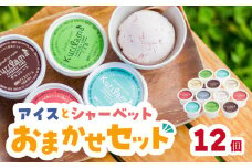 アイスとシャーベット90ml 12個入りおまかせセット アイスクリーム 酪農家 手作り 地元産 お茶 フルーツ 身体に優しい 笑顔 幸せ