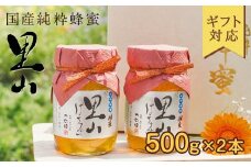 【ギフト用】 かの蜂  国産里山蜂蜜【500g×2本】セット 養蜂一筋60年自慢の一品