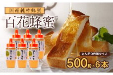 かの蜂 国産 百花蜂蜜 3kg（とんがり容器500g×6本）純粋はちみつ 保存食 防災グッズ