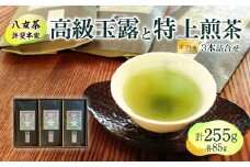 【ギフト用】日本茶 緑茶＜高級八女茶＞許斐本家　高級玉露と特上煎茶の３本詰合せ