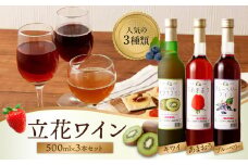 ワイン3本セット【あまおうワイン、キウイワイン、ブルーベリーワイン】