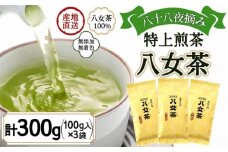 八女茶100％ まろやかなコクとさわやかな後味「特上煎茶」100g×3袋＜岩崎園製茶＞