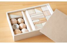 【知育玩具】フタ付版・まあるいかたちのはいったつみき（37ピース） 木製おもちゃ 積み木 子供 誕生日プレゼント ギフト