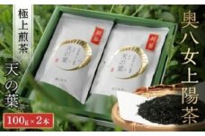 【新茶ご予約受付開始】奥八女上陽茶　極上煎茶「天の葉」100ｇ×2本セット箱　5月上旬発送開始