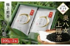 【ギフト用】【新茶ご予約受付開始】奥八女上陽茶　極上煎茶「天の葉」100ｇ×2本セット箱　5月上旬発送開始