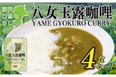 日本一玉露の里　福岡八女ご当地カレー　八女玉露伽哩　４食セット【ギフト対応】