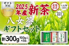 【予約品 ギフト対応】2025年産 八女茶100％新茶 ３種ギフト 100g缶詰 ３缶入 ＜岩崎園製茶＞｜2025年5月初旬頃発送
