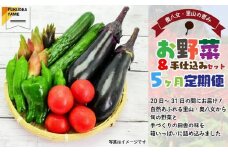 【福岡八女・奥八女】里山の恵み　お野菜＆手仕込みセット定期便【全５回】※配送不可：北海道と離島（沖縄本島を含む）