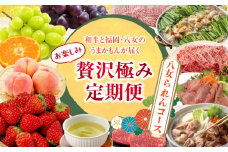 和牛と福岡・八女のうまかもんが届く　お楽しみ贅沢極み定期便【全１２回】～八女られんコース～｜＜配送不可：北海道・沖縄・離島＞