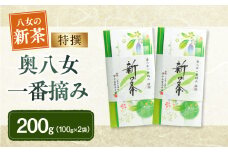 【新茶】ギフト用 八女新茶　一番摘み 特撰（100g×2袋）【2025年4月下旬発送開始】 茶 お茶 日本茶
