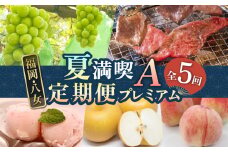 福岡・八女「夏」満喫定期便プレミアム全5回A＜配送不可：北海道・沖縄・離島＞
