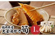 ＜道の駅たちばなオリジナル＞大釜湯がき筍 １kg（2026年4月～発送開始） たけのこ 筍 湯がく えぐみ クール便 真空 道の駅 福岡 八女