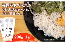 【3袋セット】県産小麦使用！福岡八女名物「つるや」石臼挽き細うどん【メール便】