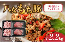 八女もち豚切り落とし・ミンチセット 計約2.2キロ 豚肉 ミンチ 切落し