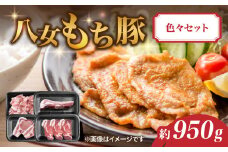 八女もち豚色々セット 約950ｇ 豚肉 肩ロース 生姜焼き ロース とんかつ バラ ブロック 切り落とし