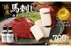 国産 馬刺し 赤身 コウネセット たれ付き 【カタ】 《福岡肥育》 600g、コウネ100g 【冷凍】  馬 馬刺し 赤身 カタ コウネ 肉 ヘルシー 低カロリー 高級 グルメ ご当地 特産品 福岡 九州 国産