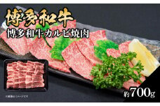 博多和牛カルビ焼肉 約700g 肉 お肉 博多和牛 和牛 牛肉 カルビ バラ 国産 3～4人前 冷凍 冷凍配送 使い切りサイズ 霜降り 絶品 濃厚 柔らかい ジューシー 焼肉 家族団らん 福岡県 八女市