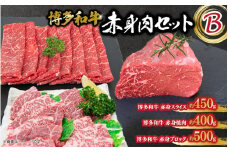 博多和牛 赤身肉セットB 赤身焼肉＆スライス＆ブロック 肉 お肉 焼肉 牛 牛肉 和牛 バーベキュー BBQ 焼肉 セット