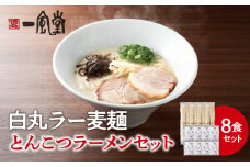 一風堂白丸ラー麦麺セット（8食） ラーメン 麺 濃厚 豚骨 とんこつ 福岡 八女 博多 博多一風堂