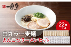 一風堂白丸ラー麦麺セット（22食） ラーメン とんこつ 豚骨 豚骨スープ ストレート麺 ラー麦 本格 福岡 ご当地 お取り寄せ
