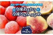 冷凍あまおう（いちご）と冷凍とよみつひめ（いちじく）セット 計約2kg いちご あまおう いちじく とよみつひめ 冷凍 クール便 お菓子作り シャーベット スムージー ジャム アレンジ セット フルーツ デザート 福岡県 八女市