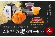 燈 AKARI ～高校生発！提灯の灯りに想いを込めた「ふるさと納税限定ゼリーセット」～【ふるさと愛プロジェクト】 ゼリー 抹茶 ブルーベリー 国産 果実 ミックスゼリー 栗 渋皮煮 羊羹 ようかん セット 期間限定 数量限定 福岡県 八女市