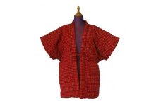 602．婦人市松柄やっこはんてん　赤