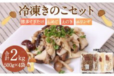冷凍きのこセット (博多すぎたけ・しめじ・えのき・エリンギ) 各500g 計2kg