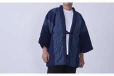 綿入れ 半纏 やっこ柄 切り替え 紺