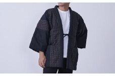 綿入れ 半纏 やっこ柄 切り替え 黒
