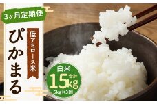【新米先行予約】【3ヶ月定期便】低アミロース米 ぴかまる 5kg×3回 白米 計15kg 【2025年11月より順次発送開始予定】