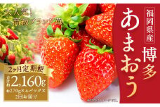 【2回定期便】いちご「あまおう」 約270g×4パック 合計 約2,160g 【2026年1月上旬順次発送開始予定】