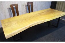#-1142 【タモ】 一枚板 ダイニングテーブル＋脚 1セット 家具 机 テーブル インテリア 日本製 木製