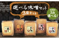 【選べる】 味噌 セット 1kg×3パック 計3kg / 米味噌 合わせ味噌 白味噌 3種 国産 九州 冷蔵