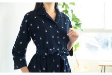 久留米絣のクラシカルワンピース 1着 女性用 フリーサイズ（9〜11号対応）/ 久留米絣 綿100％ 洋服 ワンピース 綿織物 反物 ファッション オシャレ