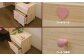 ハンドメイド 天然木 パイン材 学習机用ワゴン（7タイプ対応）キャスター付き カントリー家具 （つまみ：ハートつまみ）