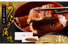 「うなぎ料理 柳屋」 うなぎ 蒲焼 222g×3尾 計約666g 鰻 蒲焼き たれ付き 山椒 うな重 ひつまぶし 冷凍 福岡県 筑後市