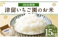 【3回定期便】 津留いちご園のお米 7分づき 農薬・化学肥料不使用（栽培期間中） 約5kg×3回 合計約15kg【2025年11月上旬発送開始】 ご飯 定期便 福岡県産 国産