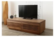 大川家具 ジャギー120TVボード左引出し ウォールナット 台輪