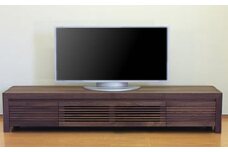 【HARKI テレビボード 180cm】 ウォールナット オイルフィニッシュ リモコン対応 無垢材のルーバー扉が印象的なテレビボード 家具 テレビ台 テレビボード TVボード AVボード 棚 リビングボード サイドボード ローボード MUFactory