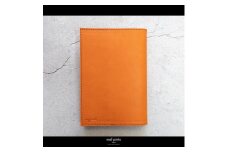 maf pinto (マフ ピント) レザーブックカバー 新書サイズ オレンジシュリンク 本革 日本製