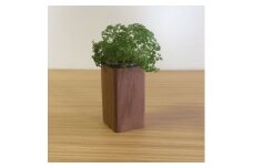 【かわいい四角い木製ポット】キャンドル・植物どちらでも使えます＜ウォールナット材　オイルフィニッシュ＞ 木製 小物 置物 キャンドルベース キャンドルスタンド 植物 多肉植物 サボテン アロマキャンドル 植物  MUKU屋 MUFactory